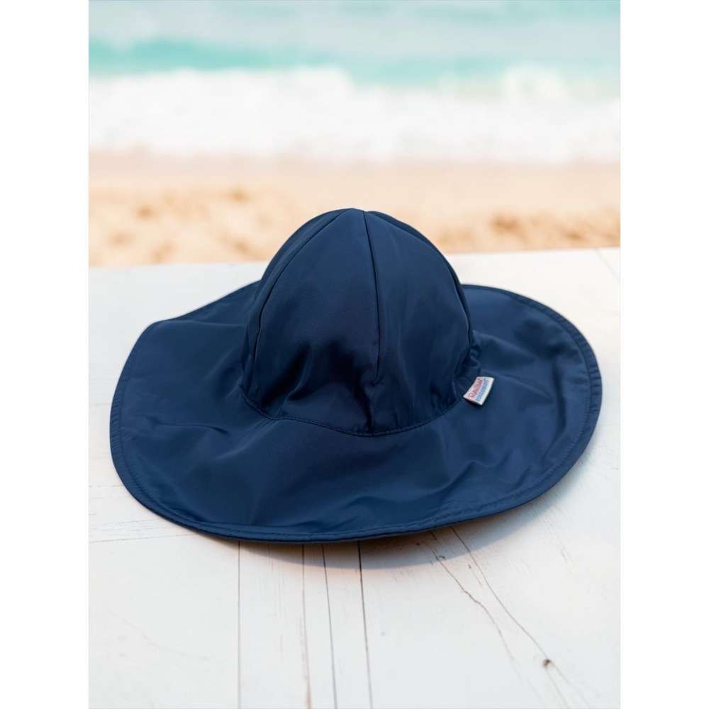 RuggedButts Navy Blue Wide Brim Adjustable Sun Hat 0-6m